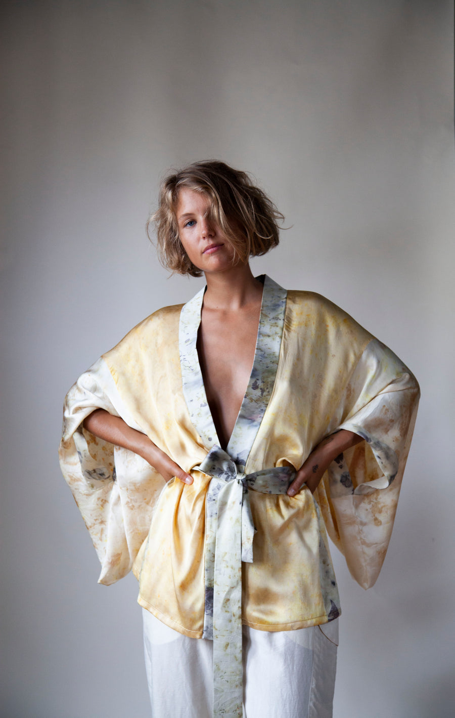 Made to Order Remnant Silk Kimono in Charmeuse